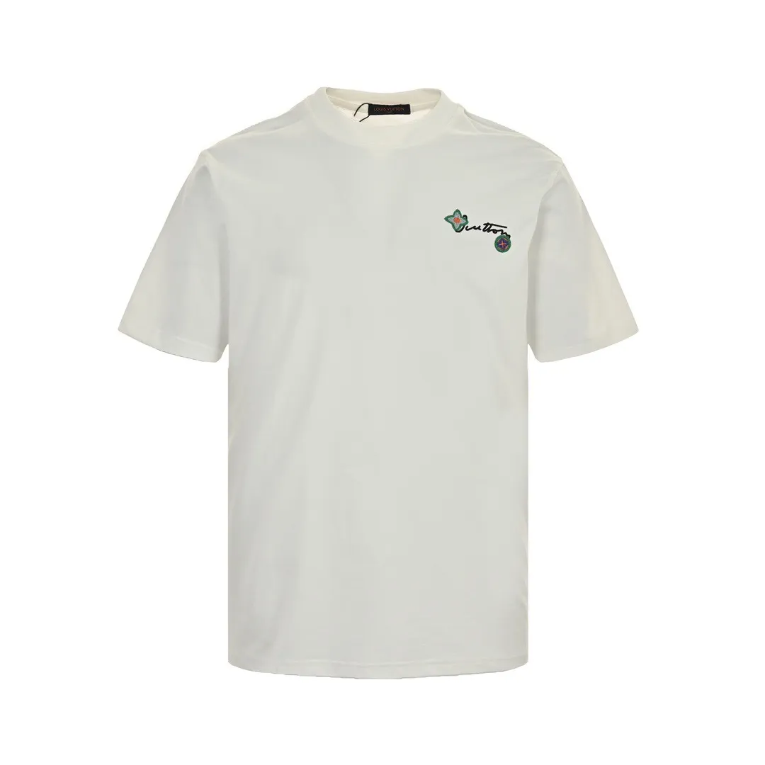 Louis Vuitton/Louis Vuitton floral letter embroidered short sleeves